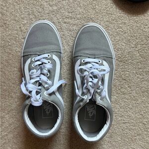Vans Classic Gray and White Lace-Up Sneakers